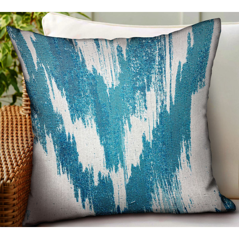 Plutus Brands Plutus Teal Avalanche Blue Ikat Luxury Outdoor/Indoor